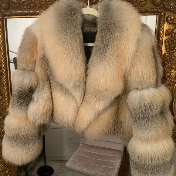 REAL Golden Island Fox Fur Coat - Picture 1 of 4